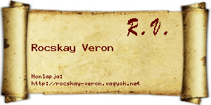 Rocskay Veron névjegykártya